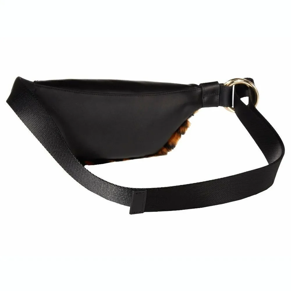 New! MICHAEL KORS MK Logo Faux Fur Women's Belt Bag Fanny Pack Waist Belt Bag
